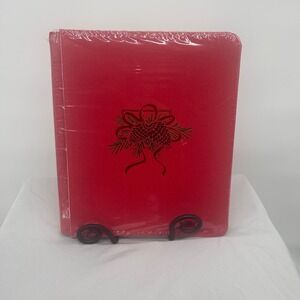 Vintage Creative Memories Christmas Scrapbook 8 x 10 Red Pinecone‎ Ribbon